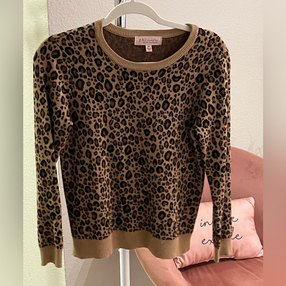 PHILOSOPHY Leopard Pattern Sweater Size S
